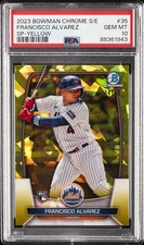2023 BOWMAN CHROME SAPPHIRE ED #35 FRANCISCO ALVAREZ ROOKIE RC 14/50 PSA 10