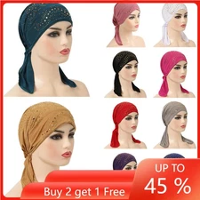 Muslim Women Hijab Hat Chemo Cap Hair Loss Bonnet Scarf Turban Head Wrap Cover