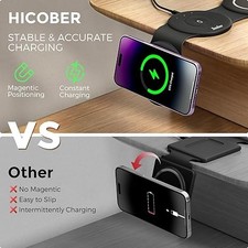 HICOBER 3 in 1 Charging Station for Apple Multiple Devices, Foldable - BLACK