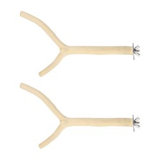 2 Pcs Natural Wooden Bird Branch Wood Perch Stand, Peeled Length 7.9'' Dia 16mm