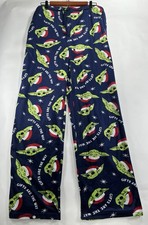 Star Wars El Niño Navidad Pijama Pantalones Hombre’s 2XL Baby Yoda Grogu Azul Minky