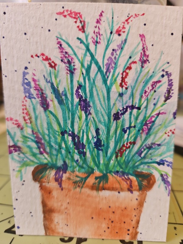 Original ACEO - Floral Vase - Watercolor Painting