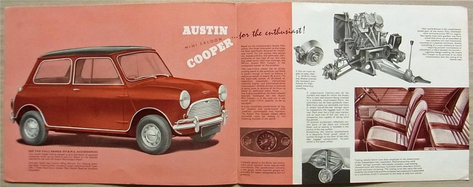 AUSTIN Mini COOPER Saloon Car Sales Brochure 1964-65 #2049/F - Image 2 of 2