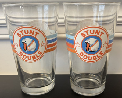 Monster Brewing 16 oz Beer Pint Glass Stunt Double Lager Logo ~ Set of 2  