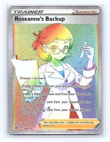 Roseanne's Backup (Secret) Holo 180/172 SWSH09: Brilliant Stars Secret Rare NM