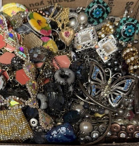 Vintage & Modern Some Signed Costume Jewelry Lot Full Small Priority Box # 111