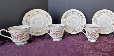 Noritake ASIAN SONG Cup &saucer Set Of 3 #7151 Ivory China Tea Oriental Floral