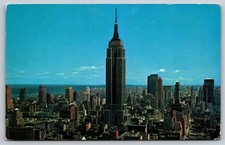 New York NYC Uptown Skyline Empire State RCA Buildings Postcard, V24
