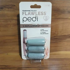 NEW Finishing Touch FLAWLESS Pedi 3-Piece Replacement Heads 1-Fine / 2-Coarse 