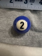 Replacement Mini Billiard Pool Ball 1 One Inch Number 2 Blue White Miniature