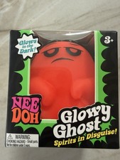 NeeDoh Glowy Ghost Glow in the Dark Squish Squeeze Toy Orange Ages 3 