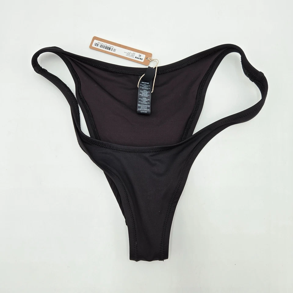 SKIMS Signature Swim Cheeky Tanga Unterteil Onyx Schwarz Damen Small Neu mit Etikett