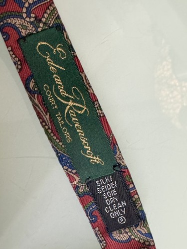 Ede & Ravenscroft Court Tailors Vintage Red Paisley Pure Silk Bow Tie Dickie Bow - Picture 6 of 6