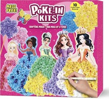 Craft Kits for Kids 10Pcs DIY Poke Art Princess Set Creative Arts Crafts Age 4-8