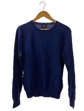 A.P.C. Cashmere-Blend Crew Neck Knit Sweater (Lightweight), Size S, Cotton, NVY