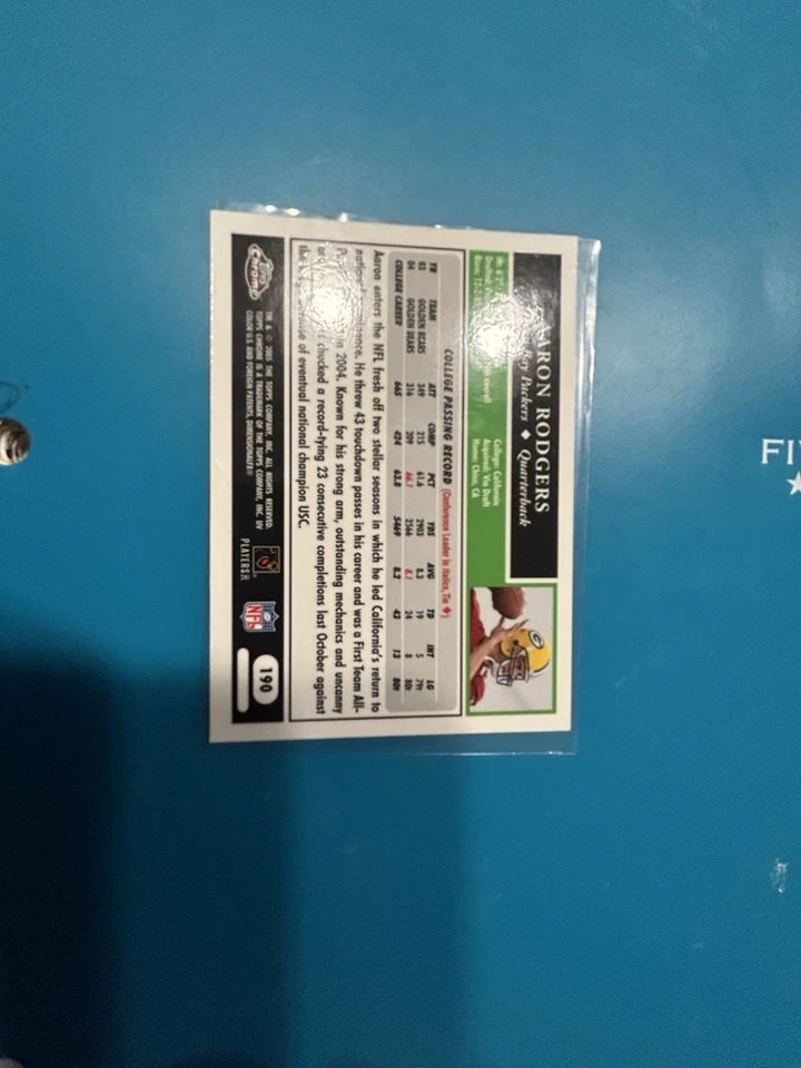 Topps Chrome 2005 - Aaron Rodgers #190 refractor (RC) Foto 2 de 2