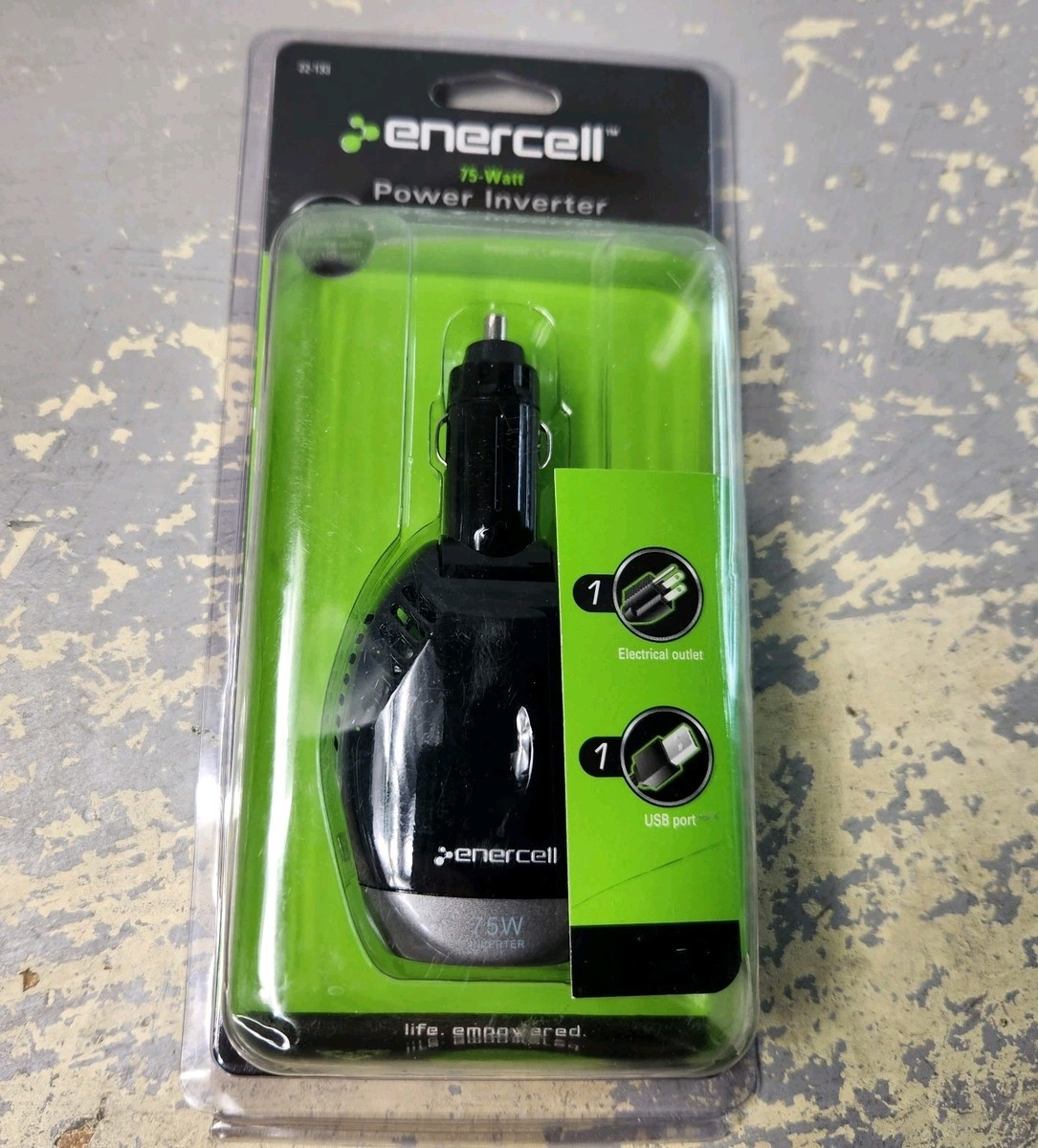 12v cigarette inverter Enercell 75W Power Inverter Car Cigarette Lighter 12V DC to 115V AC + USB  Port