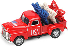 4Th of July Truck Decorations - Farmhouse Metal Truck Car Decor with Stars Decor