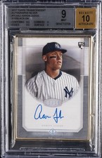 2017 TOPPS TRANSCENDENT AUTO SILVER AARON JUDGE ROOKIE RC BGS 9 AUTO 10