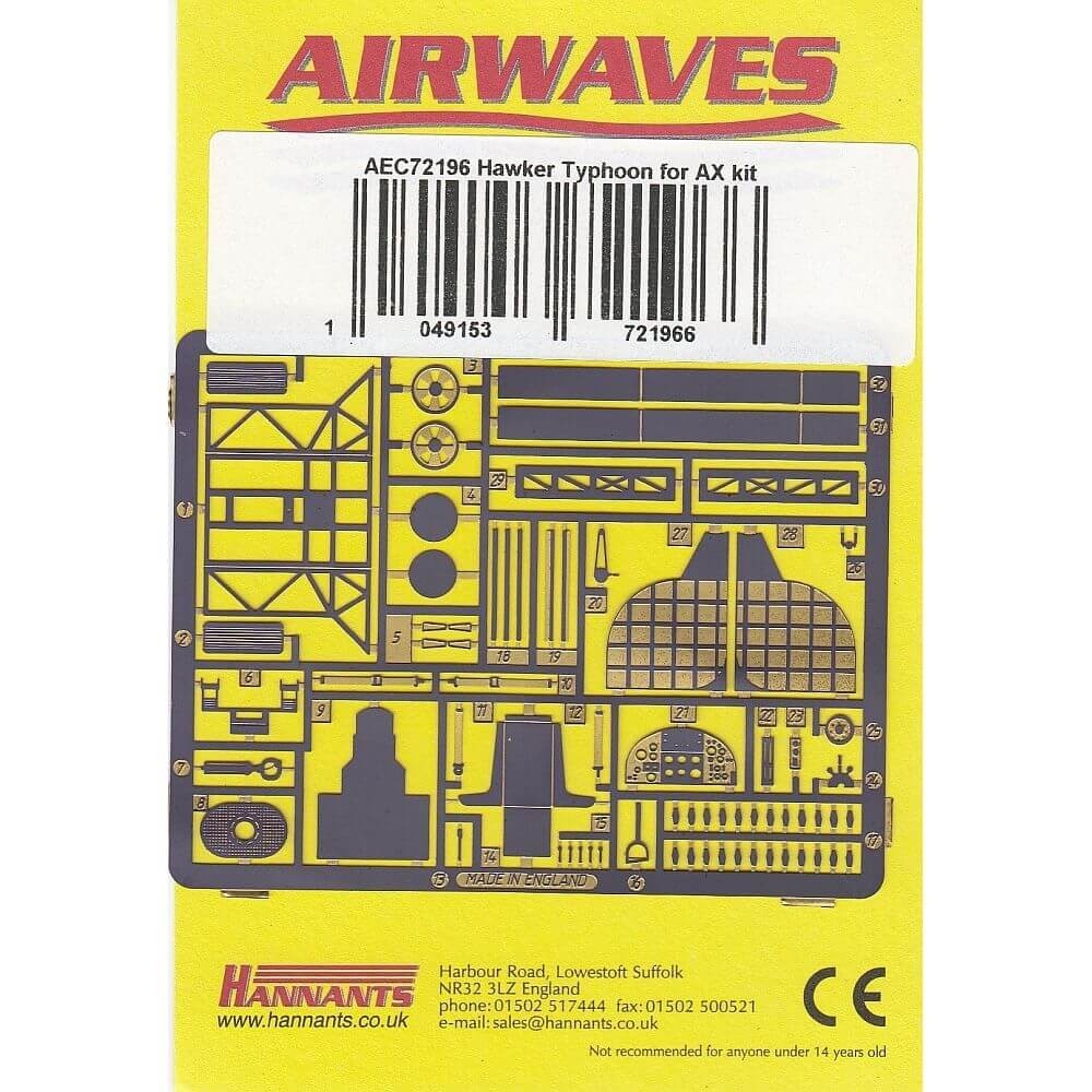 1:72 Hawker Typhoon Mk.IB Detail set for Airfix AEC72196 Airwaves