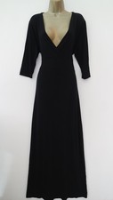 BAUKJEN BLACK JERSEY FIX WRAP MAXI DRESS SIZE 18