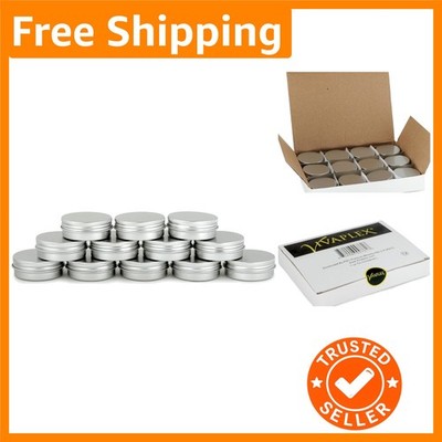 Compact 1 oz Aluminum Tin Jars with Lids - Perfect for Creams & Balms, 12-Pack