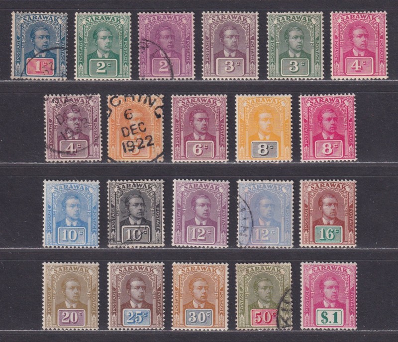 Sarawak Scott 50-70 VF MH/Used 1918-1923 Charles V Brooke Complete Set SCV $223