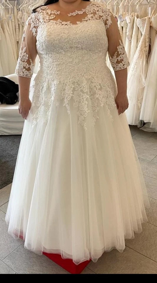 ** Brautkleid ** A-Linie ** Ivory ** Creme ** Marke Très Chic ** Größe 54/56 ** - Bild 3 von 4