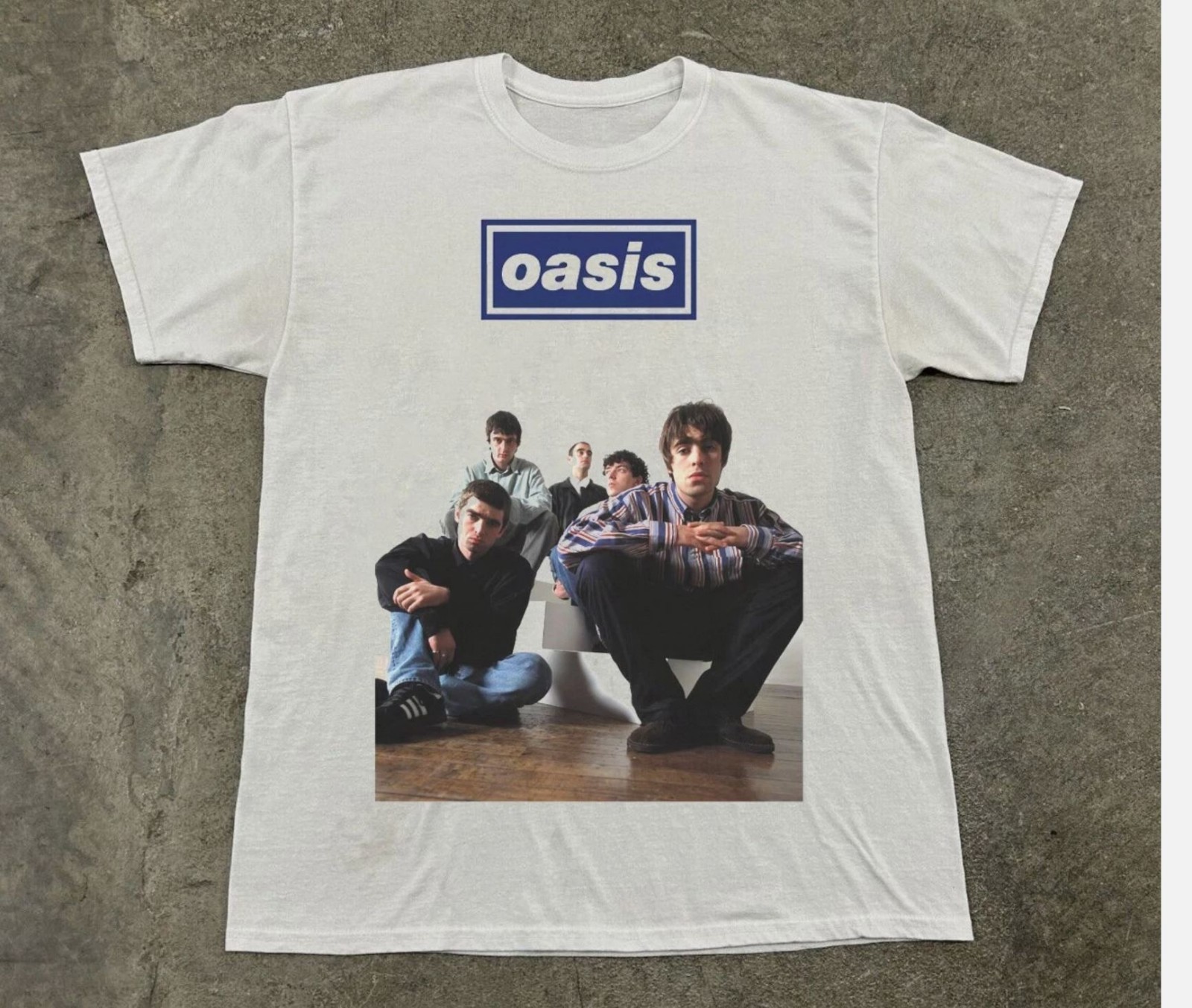 New! Oasis British Pop Band T-shirt, Unisex White Cotton T-shirt, Size S-5XL