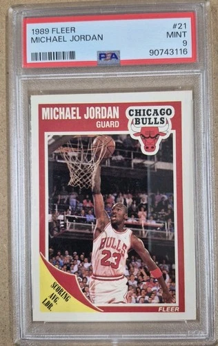 1989 Fleer Michael Jordan #21 PSA 9 Chicago Bulls, vintage