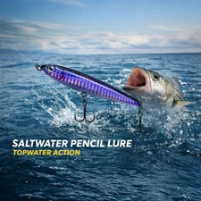 4PCS Top Pencil Sinking Fishing Hard Bait Lure Saltwater Purple Bass 18g