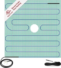 Shower Floor Heating Mat 48 X 48 In., Electric Radiant Heating, Thin, Silent, an