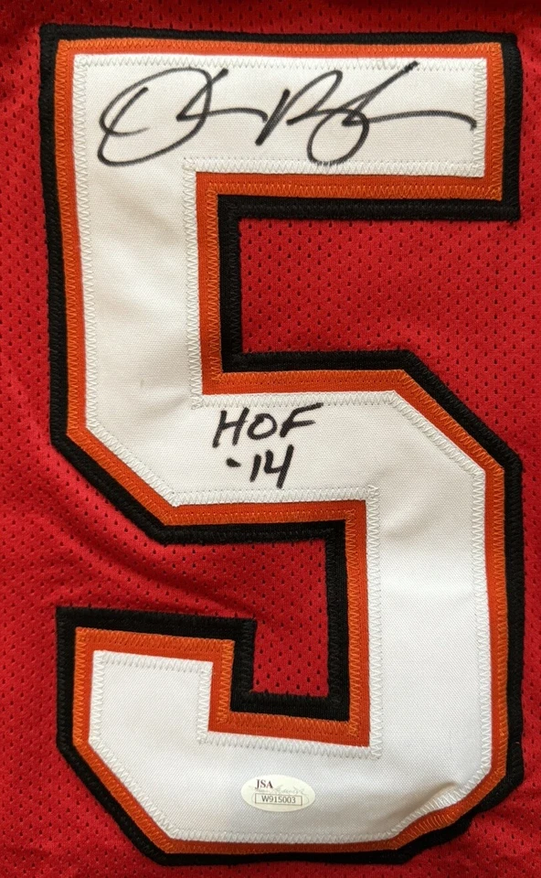 Derrick Brooks Signed Tampa Bay Buccaneers (HOF 14) Home Red Jersey JSA - Image 2 of 4