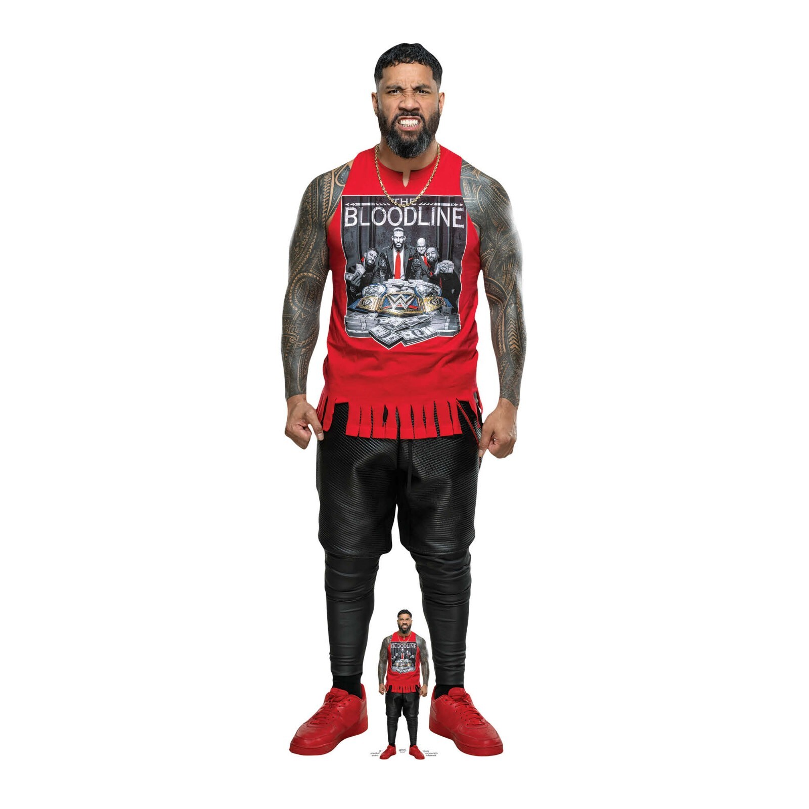 Jey Uso Lifesize Cardboard Cutout With Free Mini Official WWE Standee / Standup