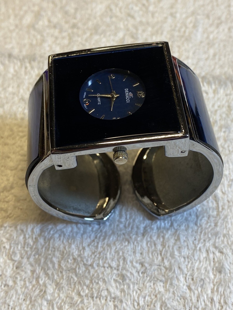 Denacci Turquoise and Silver Cuff Watch Vintage Denacci Cuff Watch Stainless Steel Case Snake Japan  main image 3