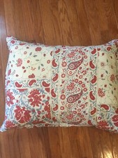 Oreiller Ralph Lauren Standard Taille Sham (1) ~ Kelsey Paisley - Rouge Bleu Crème