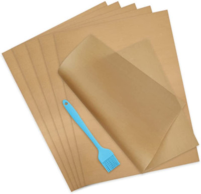 6 Sheets Silicone Baking Mats Non Stick Reusable,Oil Brush,Baking Mat Sheet Baki