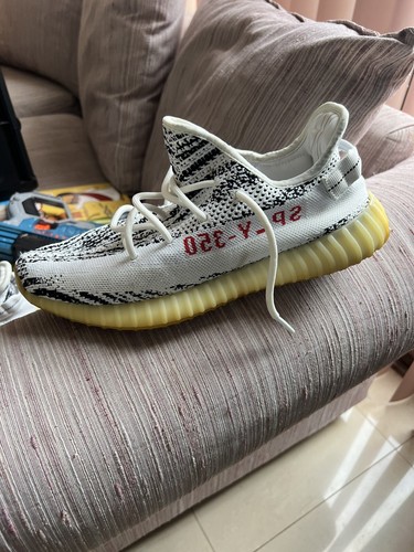 yellowing yeezy zebra