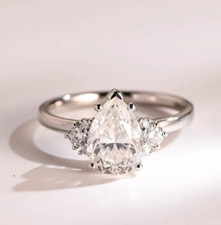2.5 CT Pear Shape Engagement Ring 925 Silver Promise Ring For Woman Gift For Her