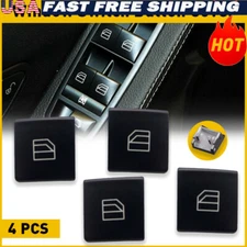 4Pcs For Mercedes-Benz Black Window Switch Button Cap Car Cover Auto Accessories
