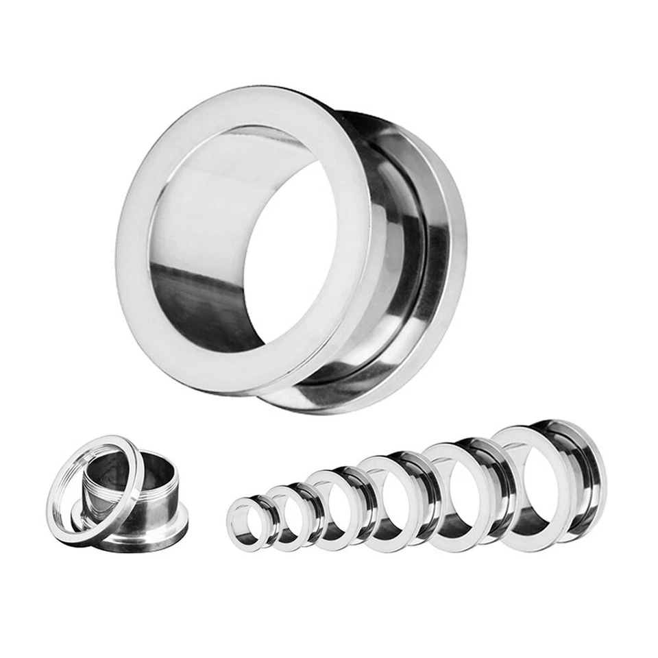 4pcs Boho Floral Dangle Steel Ear Plug Shield Flesh Tunnel 6-25mm Gauge Expander - Imagem 3 de 4