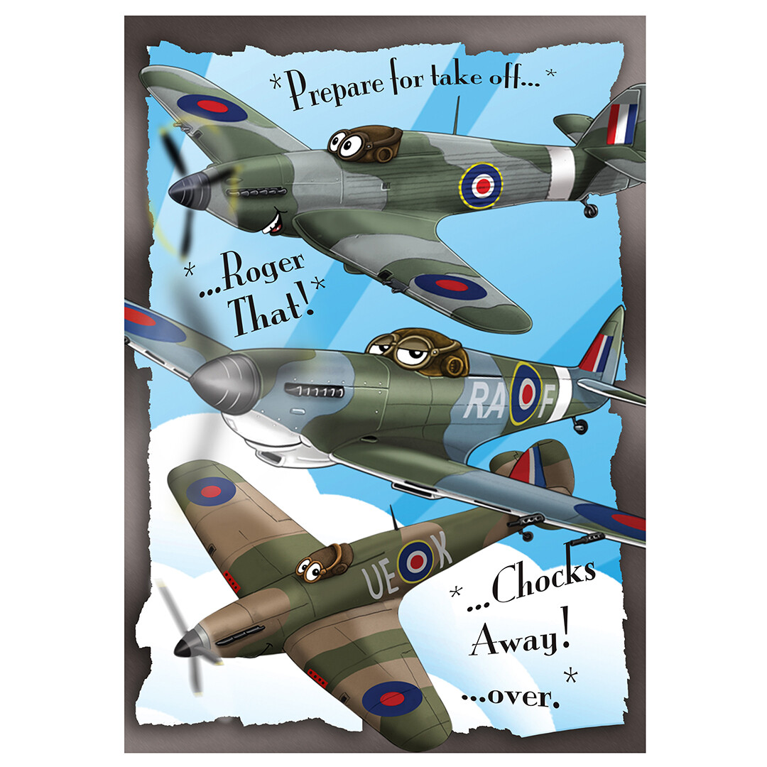 RAF Hurricane and Spitfire greetings card
