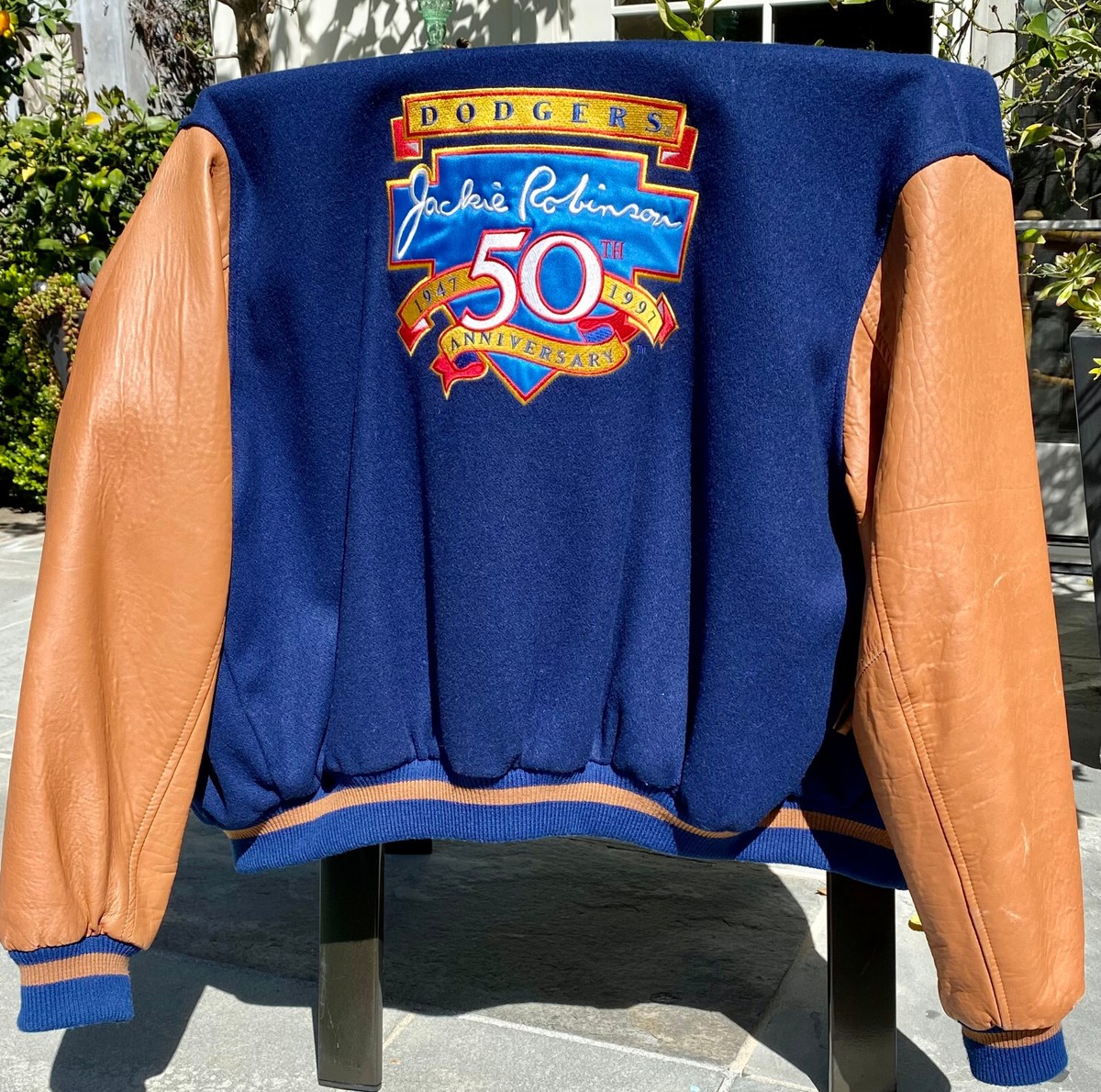 Jackie Robinson 50th Anniversary Baseball Jacket Dodgers MINT