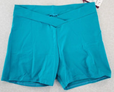 Motionwear NWT Womens Teal V-Waist Gymnastic Shorts Size Petite Adult XL