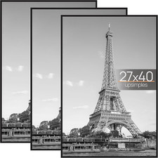 27X40 in Poster Frame Black 3 Pack, Scratch-Proof Picture Frames 27 X 40 for Pho