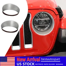 For Jeep Wrangler JL 2018-2023 2/4Door Sliver Front Headlight Lamp Cover Bezel