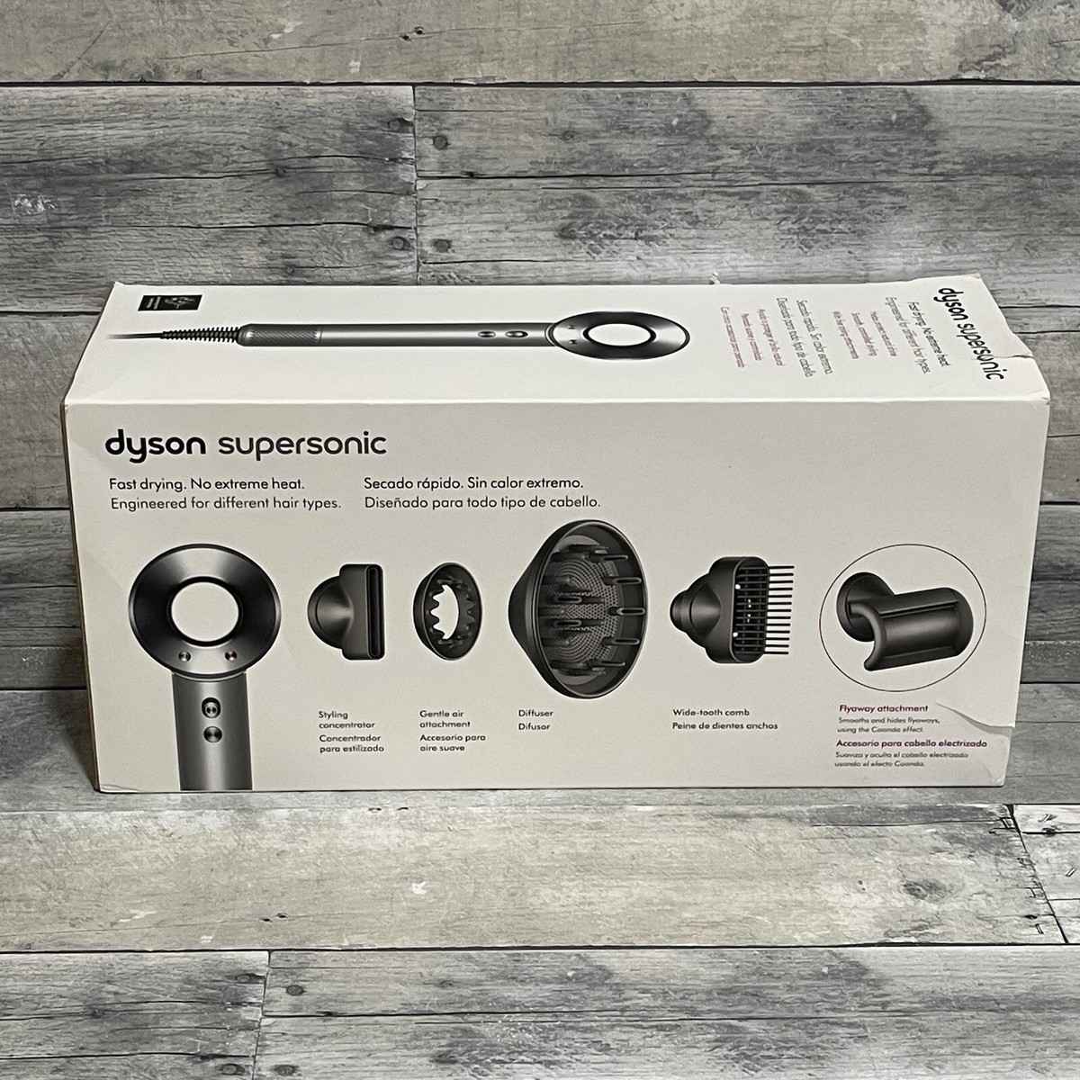 DYSON Supersonic Hair Dryer and attachments - Silver / White