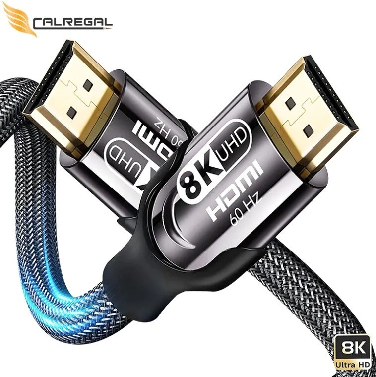 8K HDMI CABLE HIGH SPEED GOLD PLATED BRAIDED 30 AWG LEAD