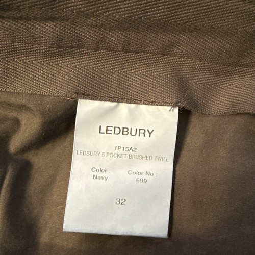 Ledbury Franklin Brushed Twill 5 Pocket Pants Navy Blue Chino 32x34 MSRP $185 - Picture 6 of 9