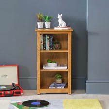 3 Shelf Bookcase London Essentials Oak Mini Narrow Adjustable Storage Furniture